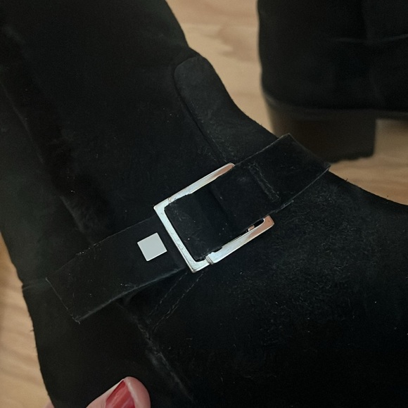 Live + ECH Black Suede fur Shearling Wool Boots size 36 like new - Picture 12 of 16